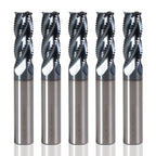XYunEnZ 3/8" 4 Flute Roughing End Mill AlTiN Coated Carbide, 5Pcs
