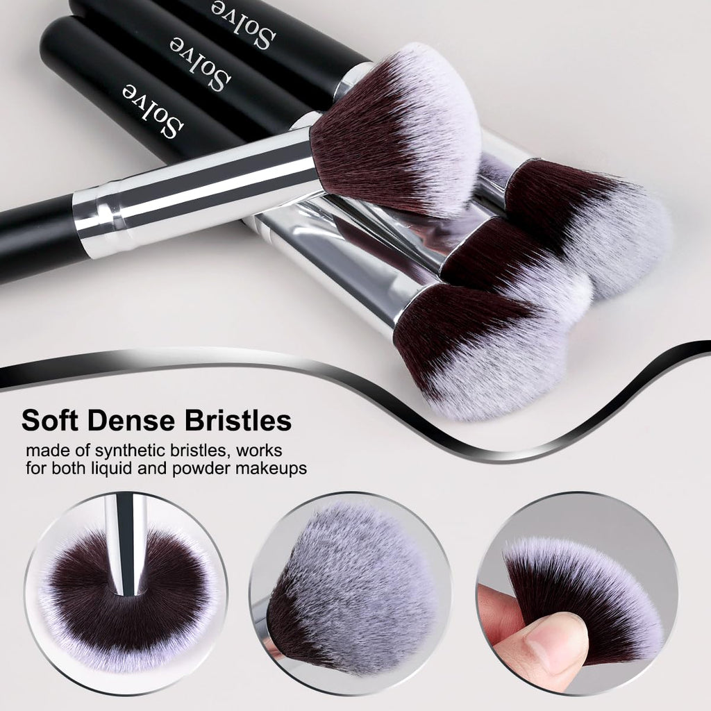 Makeup Brush Set, SOLVE 32 Pieces Professional Makeup Brushes Wooden Handle Cosmetics Brushes Foundation Concealer