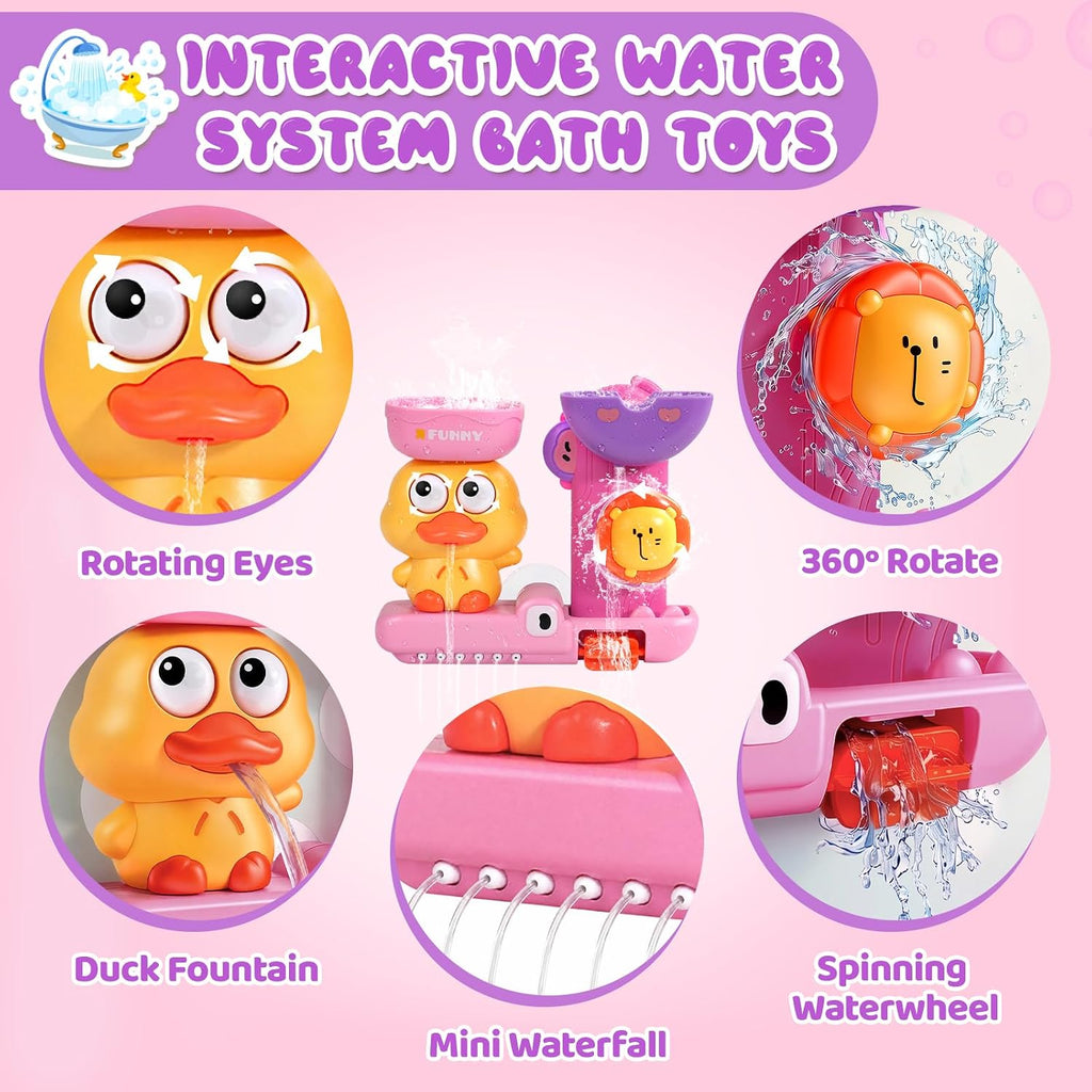 Toddler Bath Toys for Kids Ages 1-3 Waterfall Bathtub Toys for Toddlers 2-4 | with 3 Stacking Cups No Mold Baby Bath