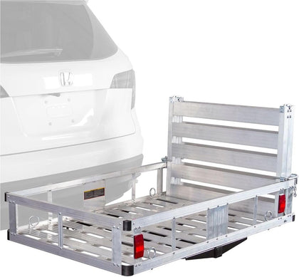 Outdoor Deluxe Cargo Carrier with Folding Loading Ramp, 500 lb Cap