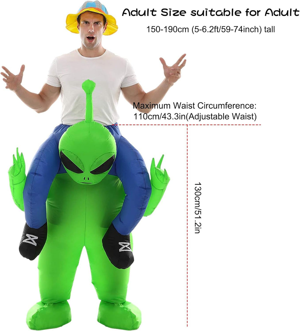 Inflatable Alien Costume for Adults Funny Halloween Ride-On Blow Up Costume | Funny Alien Ride-On Illusion|Durable