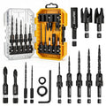 GRENPRO Countersink Drill Bit Set, 15PCS Tapered Bits with 2 Plug Cutters