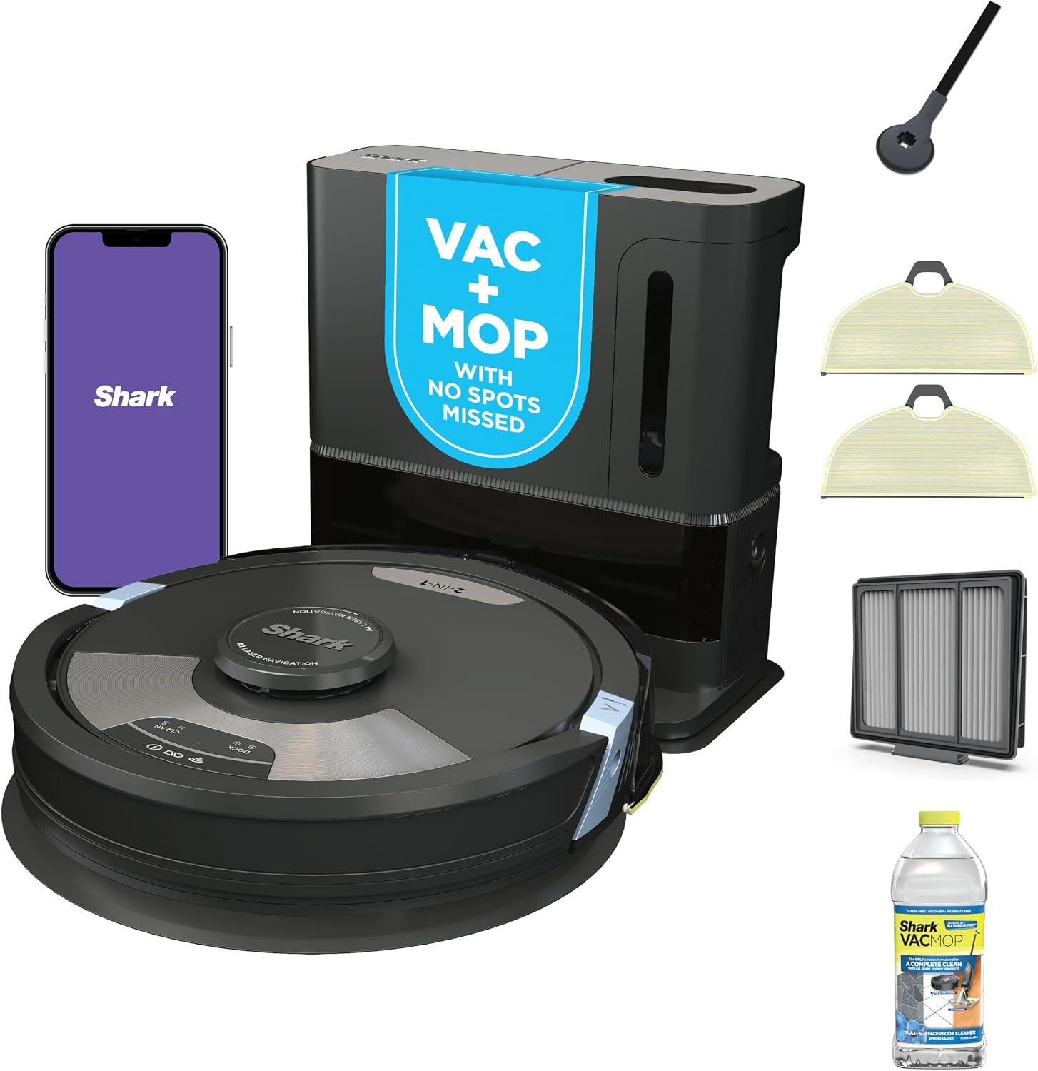 Matrix Plus 2-in-1 Robot Vacuum & Mop, Black/Brass, AV2610WA | Sonic Mopping, Matrix Clean, CleanEdge, HEPA 60-Day