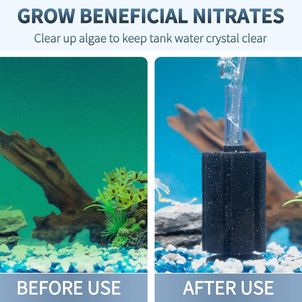 Aquarium Bio Sponge Filter Small Fish Foam Filter with Airline Tubing Suction Cups Check Valve Connectors and Control