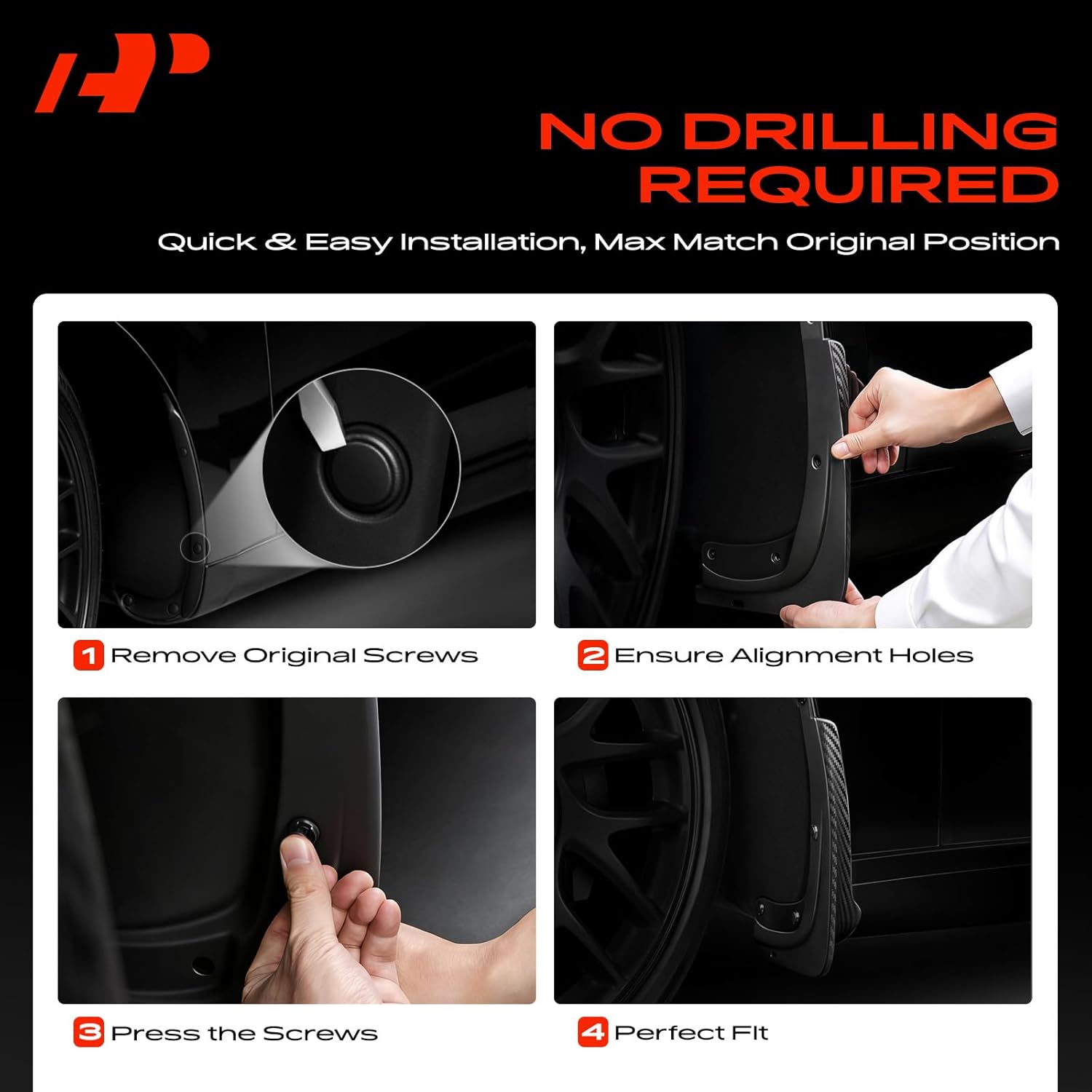 Mud Flaps Compatible with Ford F-150 2004-2014 Pickup | No Drilling Required Splash Guards with Installation Hardware