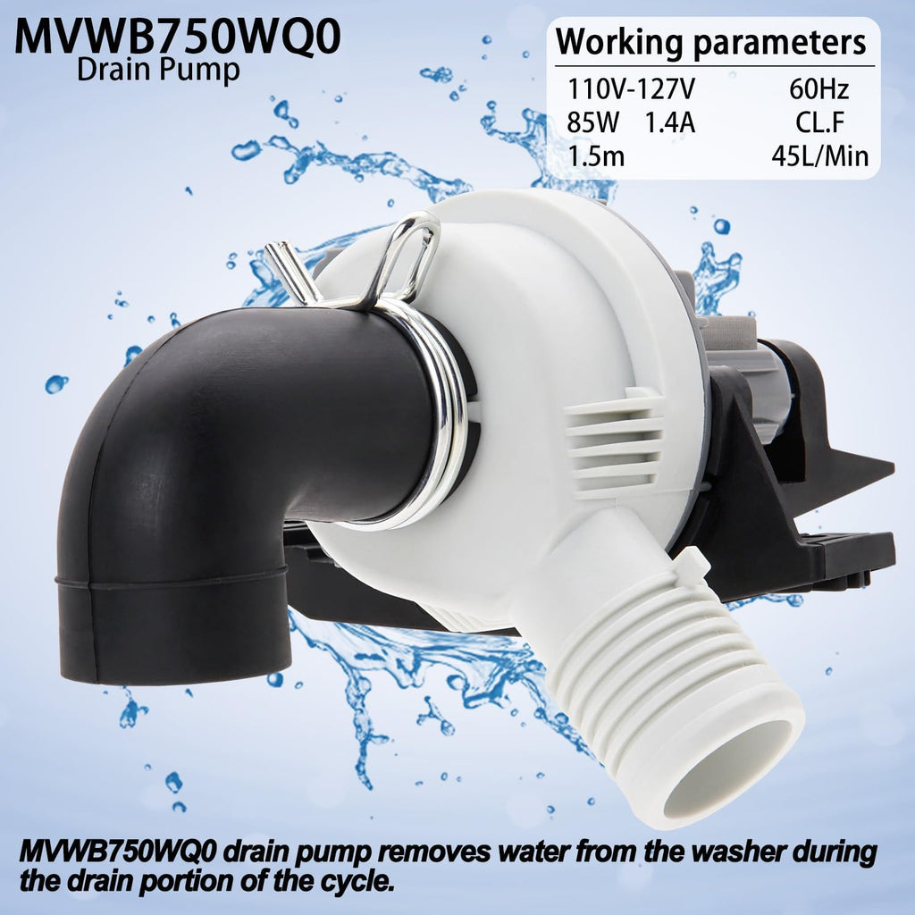 MVWB750WQ1 MVWB300WQ1 MVWB750WQ0 MVWB700VQ0 Washer Drain Pump for Maytag