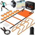 Agility Ladder Speed Training Equipment Set-20ft Agility Ladder,12 Soccer Cones,4 Hurdles, Jump Rope, Running