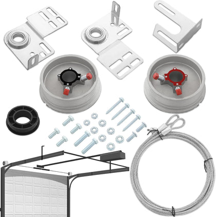 Garage Door Torsion Spring Kit for 7 Feet High Garage Doors Includes Cable Rollers, Cables, Brackets and Hardware