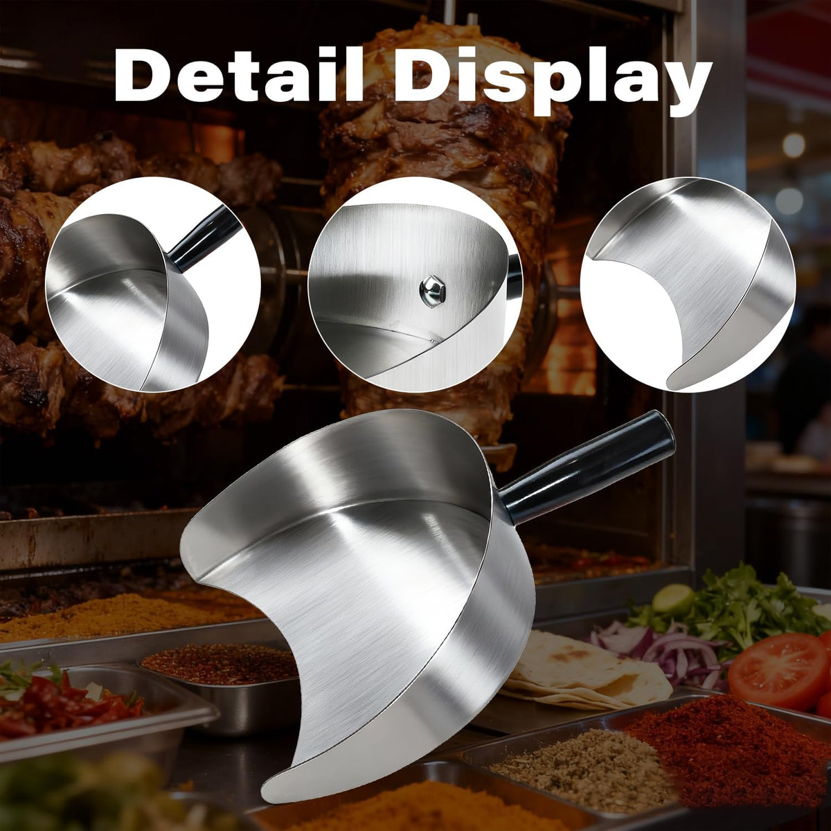 Rotisserie Catch Pan Meat Catcher,Handheld Catcher Pan for Shawarma Doner Kebab Grill Machine, Vertical Rotisserie