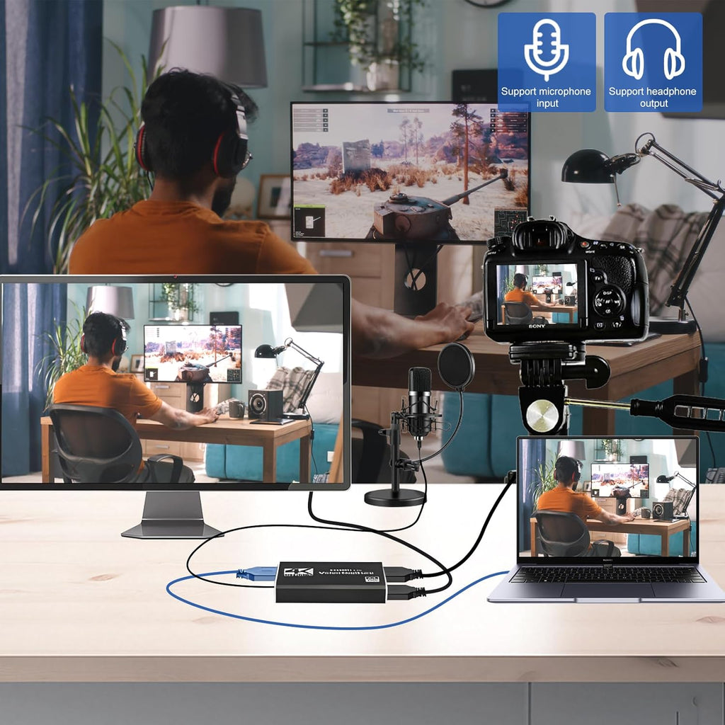 4K Capture Card Game Capture Card 1080P 60FPS for Streaming | Capturadora De Video For Game Recording Live Streaming