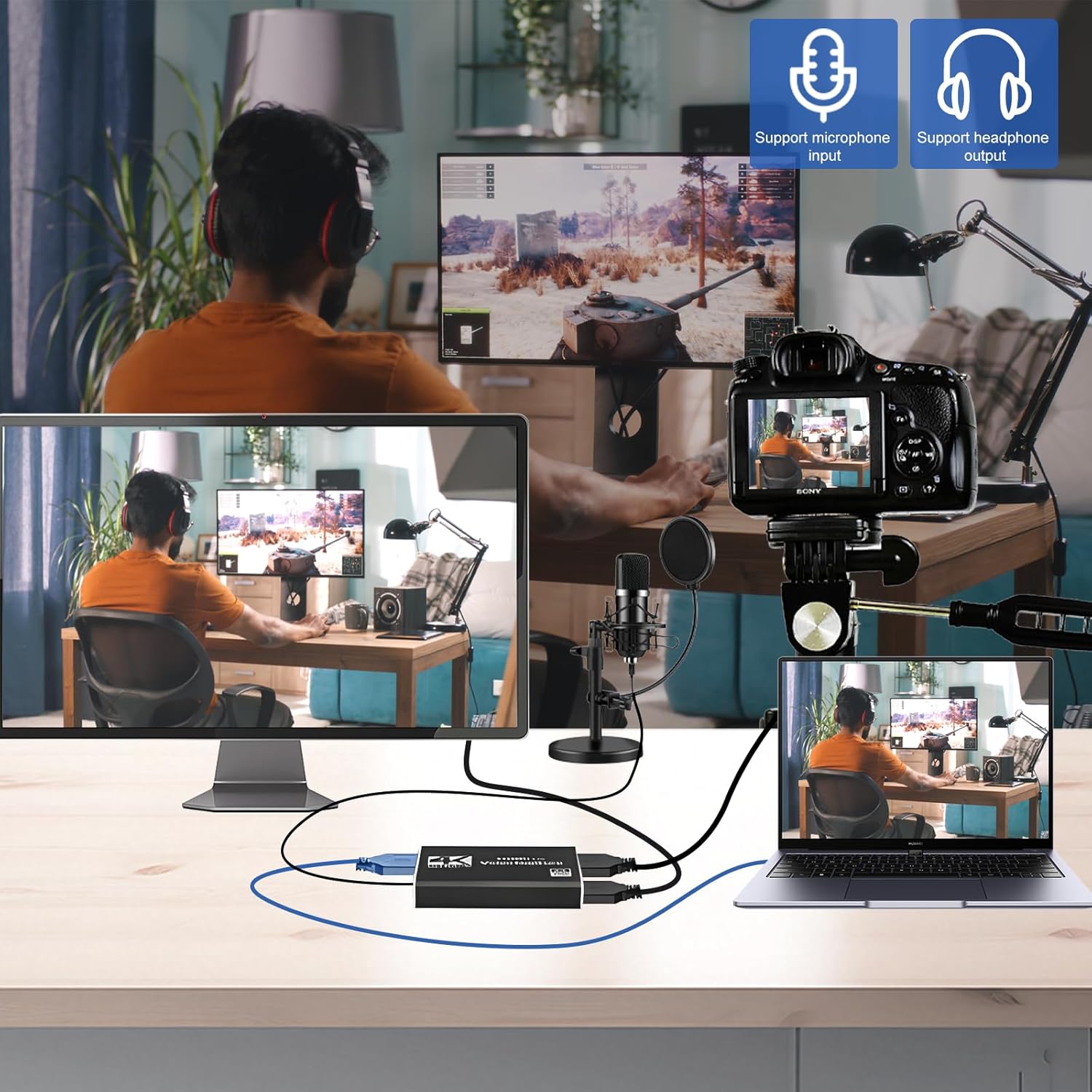 4K Capture Card Game Capture Card 1080P 60FPS for Streaming | Capturadora De Video For Game Recording Live Streaming