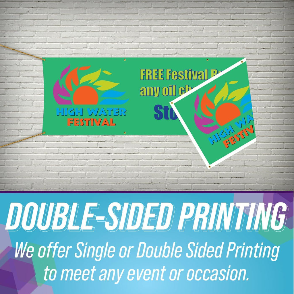 Custom 13oz & 18oz Vinyl Banner Single or Double Sided / 2 Sided by FSG Creative. Indoor/Outdoor Vinyl Banner for