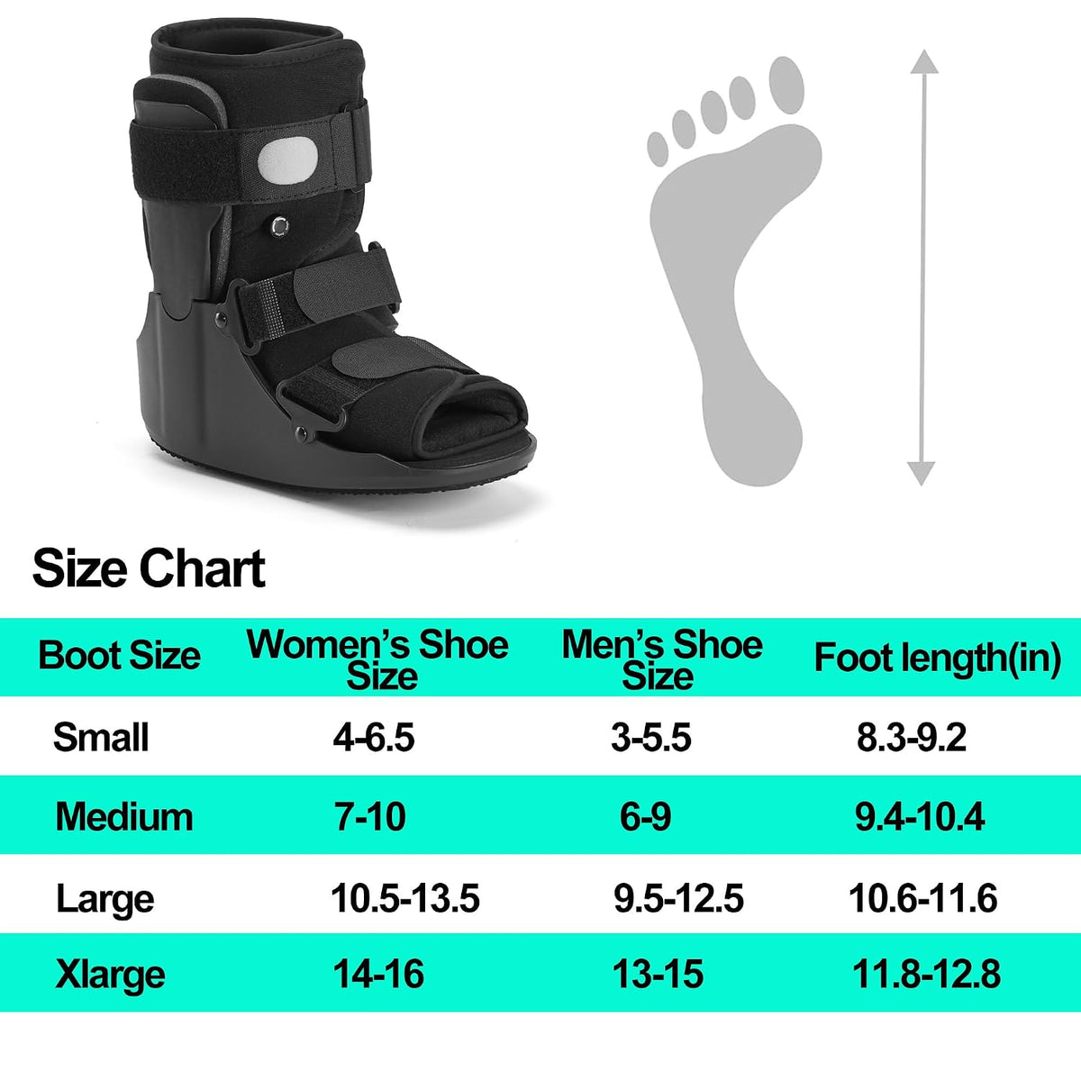 Air Walking Boot for Broken Foot, Injury, Sprained Ankle, M
