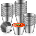 50 Pcs 2.5oz Stainless Steel Dipping Sauce Cup Mini Dip Bowls