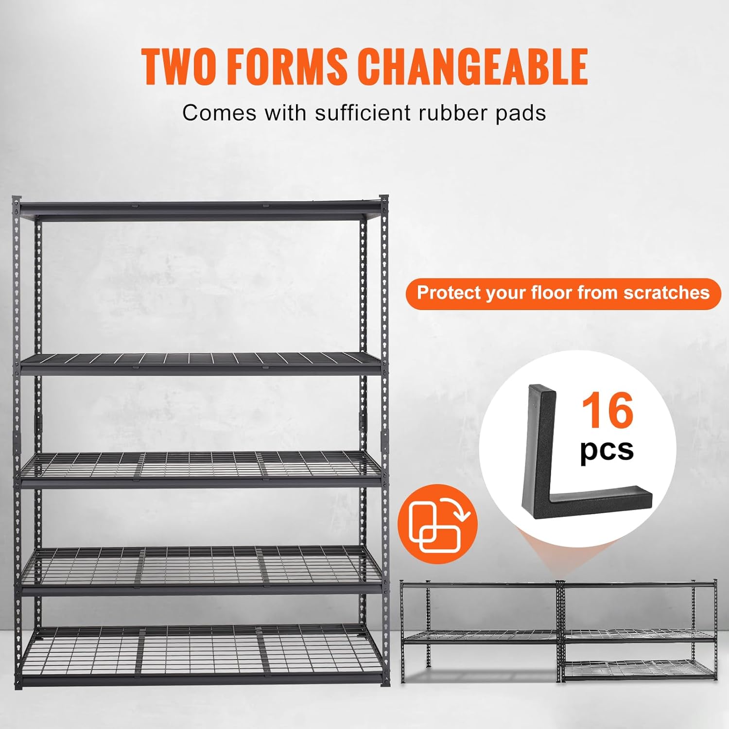 Storage Shelving Unit, 5-Tier Adjustable, 2000 lbs Capacity, Heavy Duty Garage Shelves Metal Organizer Wire Rack