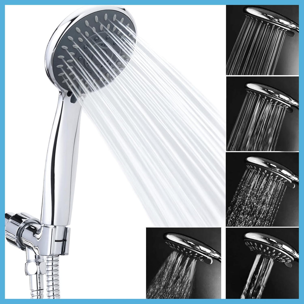 Filtered Shower Head with Handheld, High Pressure 5 Spray Mode Showerhead with Hose Bracket Filter for Hard Water