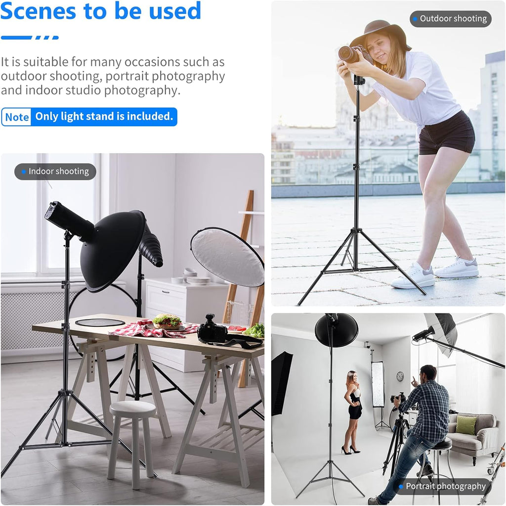 75"/6 Feet/190CM Photography Light Stands for Relfectors, Softboxes, Lights, Umbrellas, Backgrounds