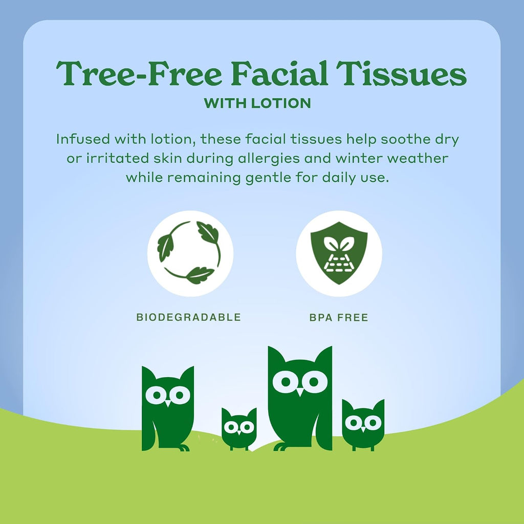 Tree Free Facial Tissues with Lotion, 50 Tissues Per Box, 4 Pack