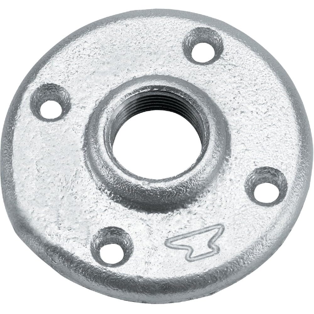 Anvil 8700164505, Malleable Iron Pipe Fitting, Floor Flange, 2" NPT Female, Galvanized Finish