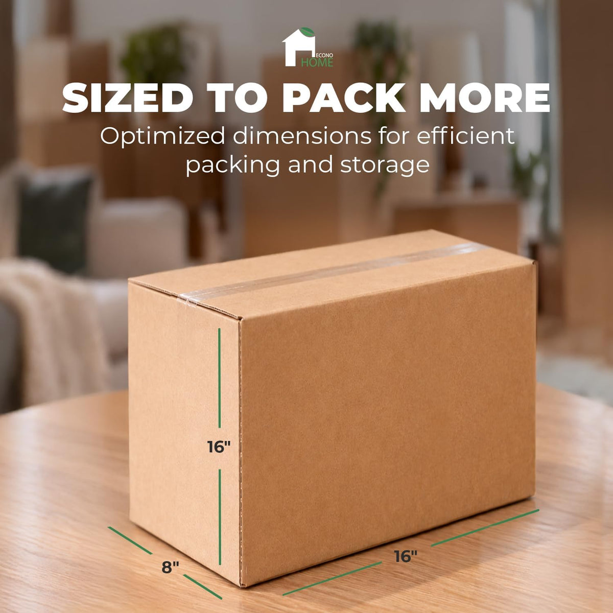 Heavy Duty Corrugated Shipping Boxes - Durable 16x8x16" Cardboard Moving & Packing Cartons - Stackable Kraft Boxes