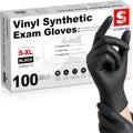 Medical Nitrile/Vinyl Blend Exam Gloves, Black Disposable | Latex&Powder free, Food Safe, Cleaning, Exam, Cooking