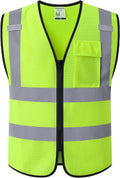 Hi Vis Reflective Safety Vest for Men Women,KZ179,Yellow,L | One Chest Pocket Breathable Mesh Class 2 High Visibility