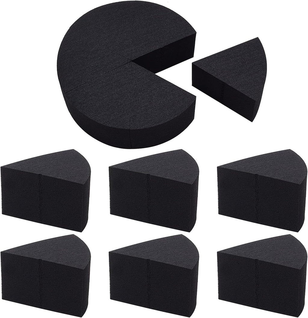 12PCS 2 Bags Triangle Powder Puff Face Paint Sponges Premium Black Half Moon Makeup Sponge Mini Applicator Wedges