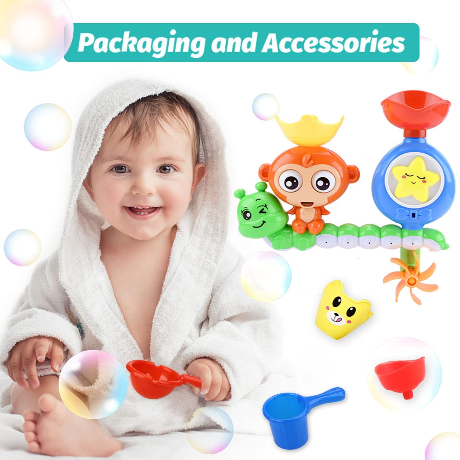 Bath Toys for Kids Ages 1-3 Toddler Bath Toys for Babies 1 2 3 Year Old Boys Girls Water Bathing Tub Toy for 12 18