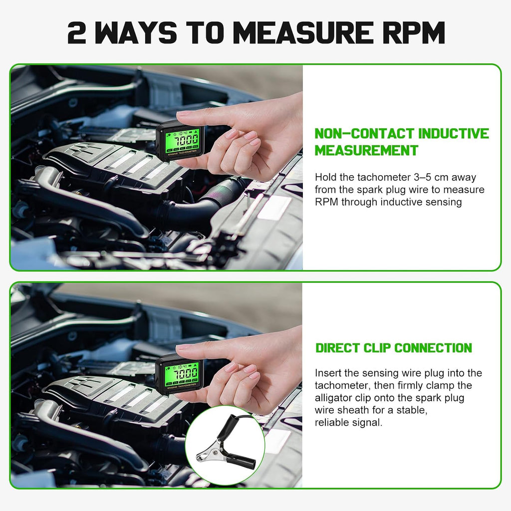 Small Engine Tachometer，Digital Tachometer，RPM Meter and Hour Gauge