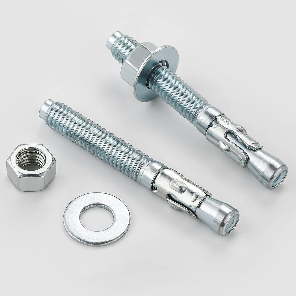 5/16x3" 10Pcs Inch Standard Fasteners for Heavy-Duty Zinc Wedge Anchors for Cement and Concrete
