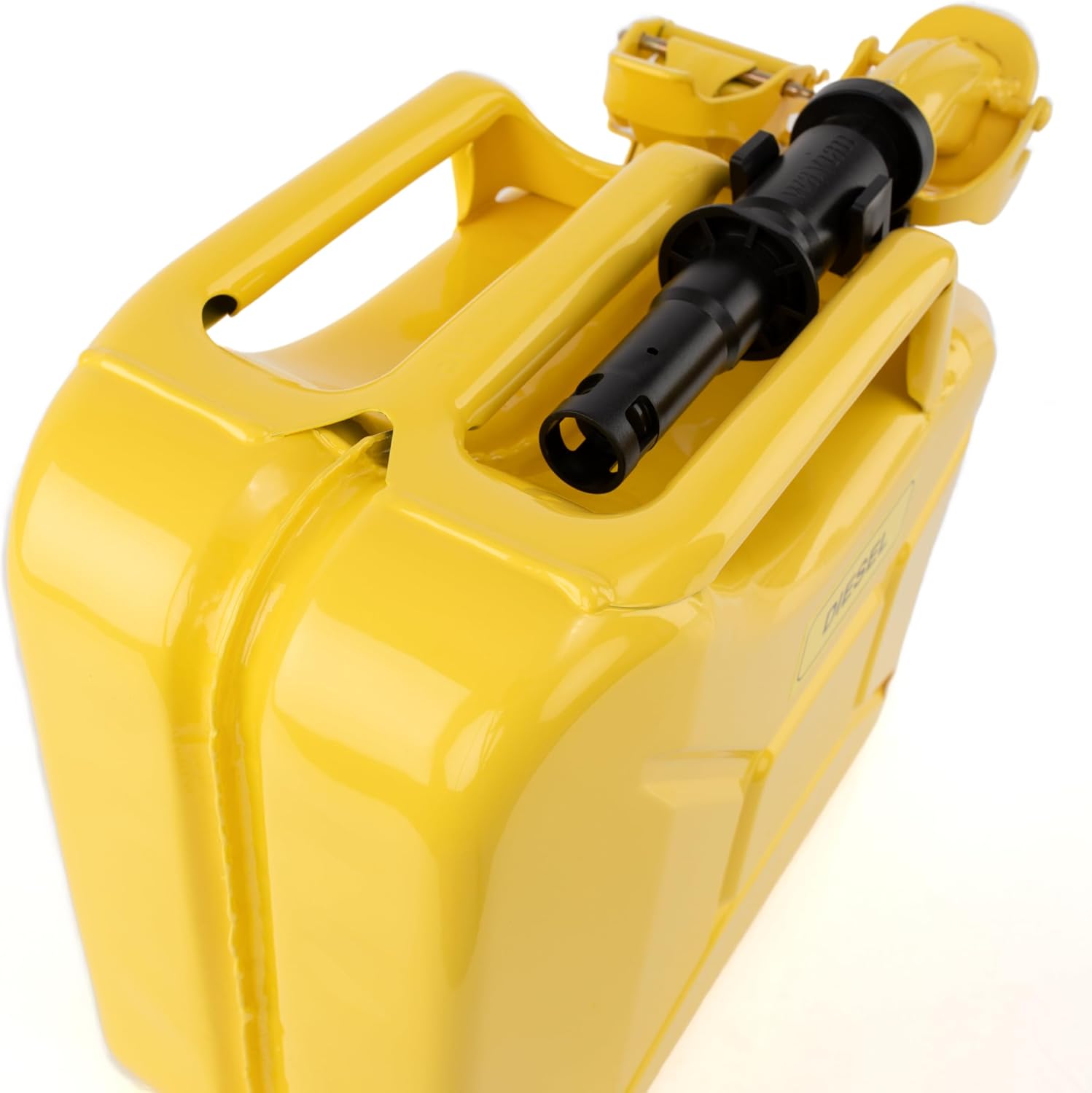 USA Authentic NATO Jerry Can and Spout System - Rust-Proof, EPA & CARB Compliant, 10 Litre, Yellow, Wavian 2.65