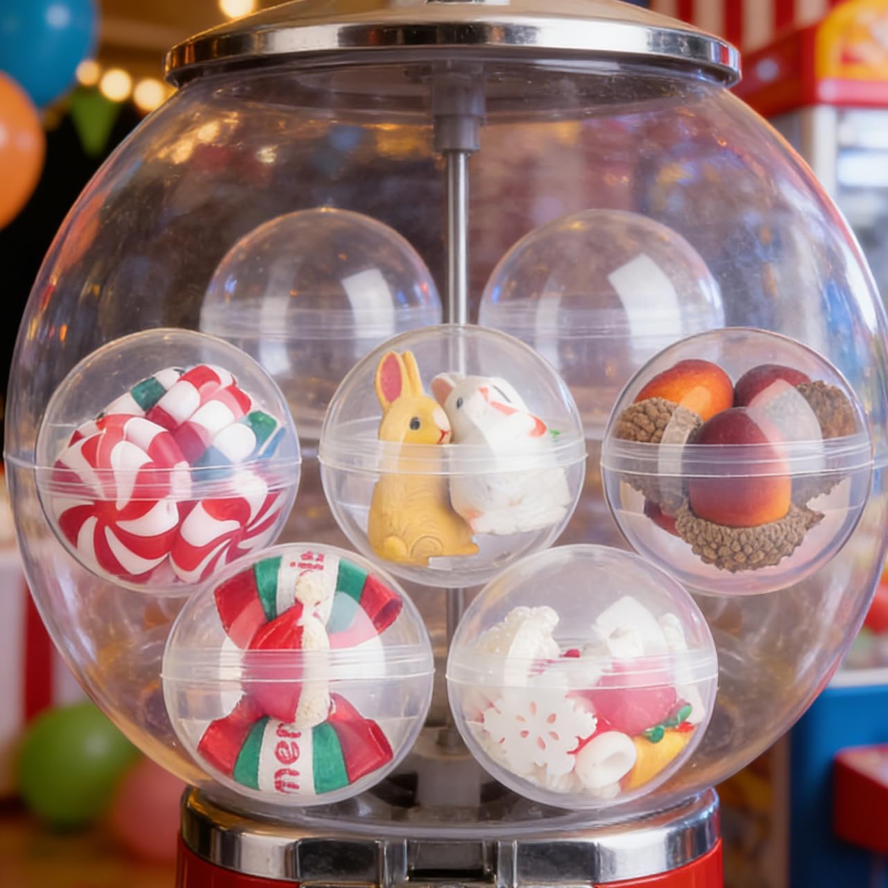 50Pcs Clear Vending Machine Capsules 1.77 Inch Empty Gumball Machine Containers Transparent Plastic Round Balls for