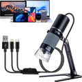 1080P 50-1000x USB Digital Microscope Stand for iPhone Android PC | 1920x1080P 8 LED Handheld Endoscope Mini Camera