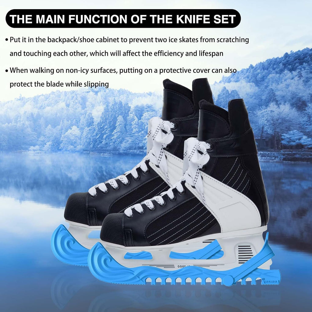 Ice Skate Guards Ice Skate Blade Covers Skate Blade Protector | 1 Pair of Adjustable Skate Guards for Hockey or