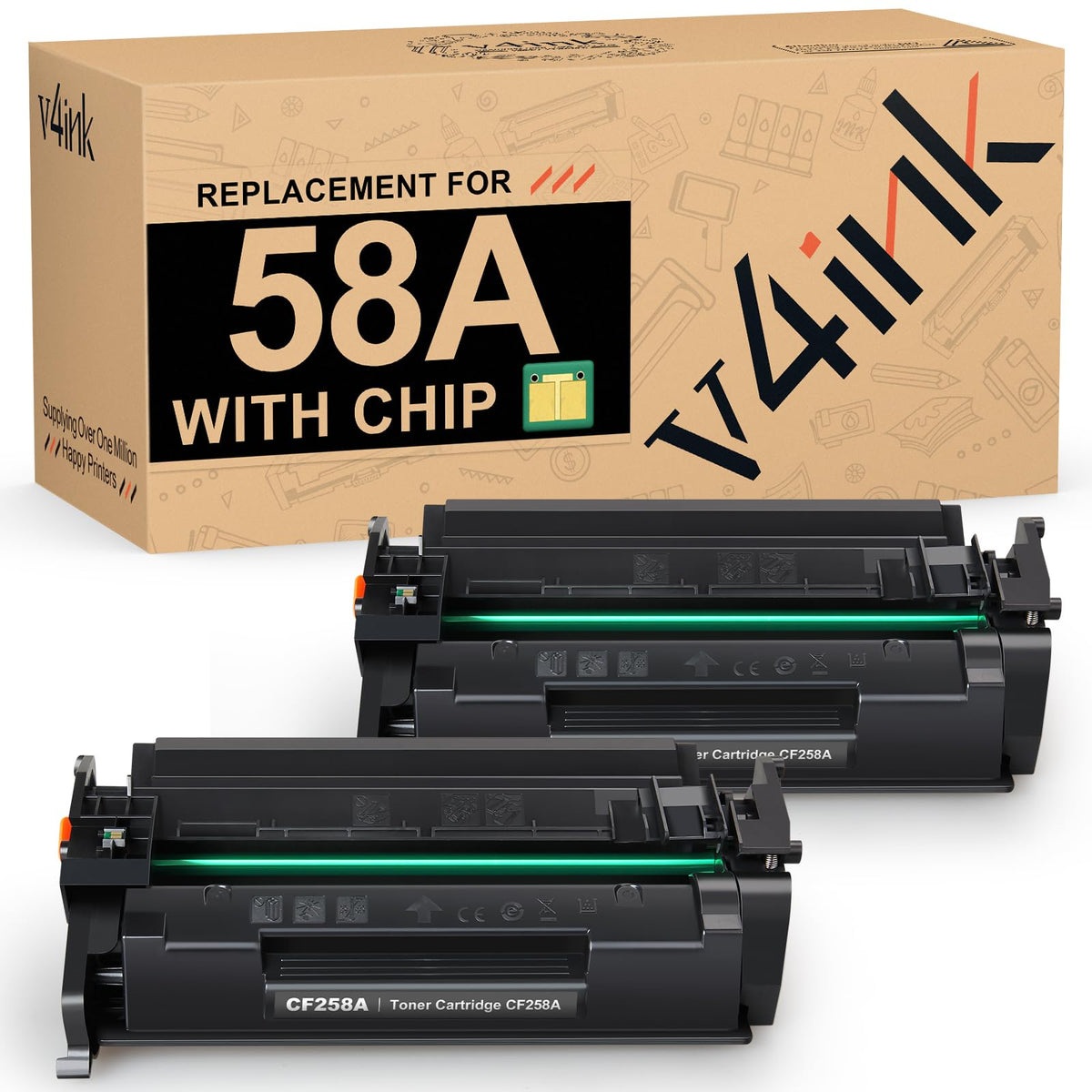 58A Toner Cartridge Black 2 Pack Compatible for HP 58A CF258A M404n M404dn
