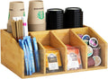 Coffee Station Organizer Condiment Organizer for Countertop Farmhouse Coffee Caddy with Removable Dividers Small Cute