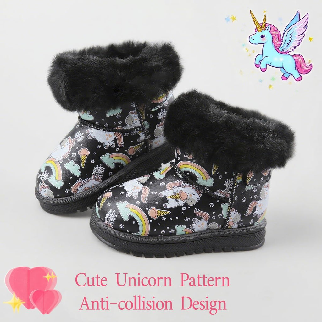 Girls Boots Unicorn Christmas Winter Boot for Toddler Little/Big Kid | Gift, Comfort, Warm, Cozy, Water-Resistant