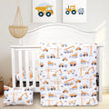 3 Piece Crib Bedding Set Soft Baby Crib Bedding Set Construction Trucks Crib Comforter Set - Comforter Sheet