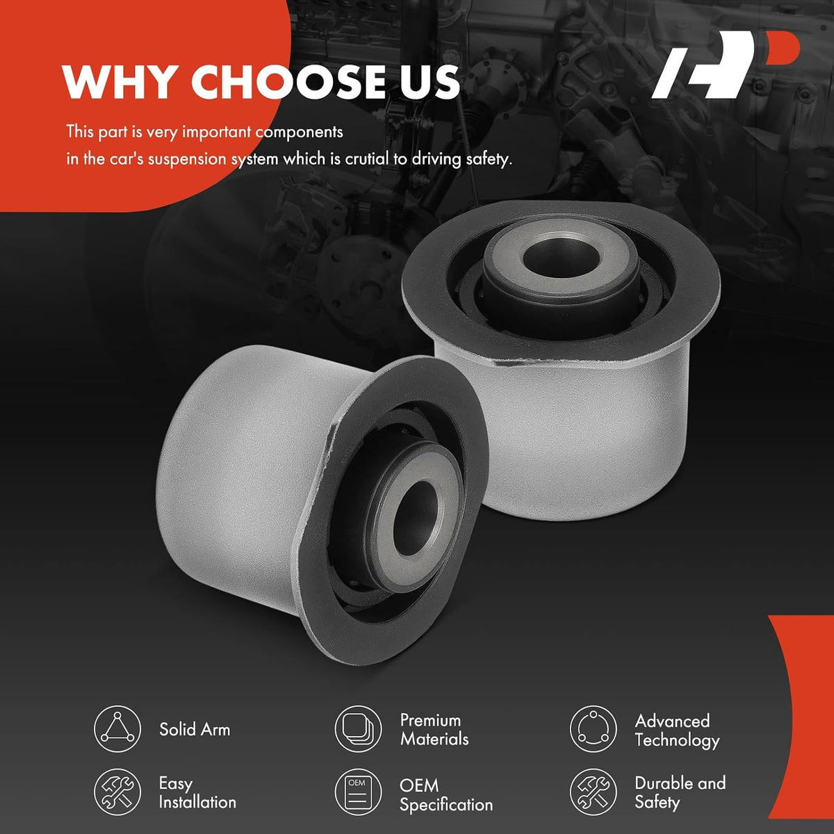 A-Premium 2 x Front Lower Outer Rearward Control Arm Bushing Kit