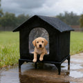 Insulated Dog House, All-Weather Outdoor Pet Shelter with Thermal Aluminum Foil Lining, Portable Foldable Design for