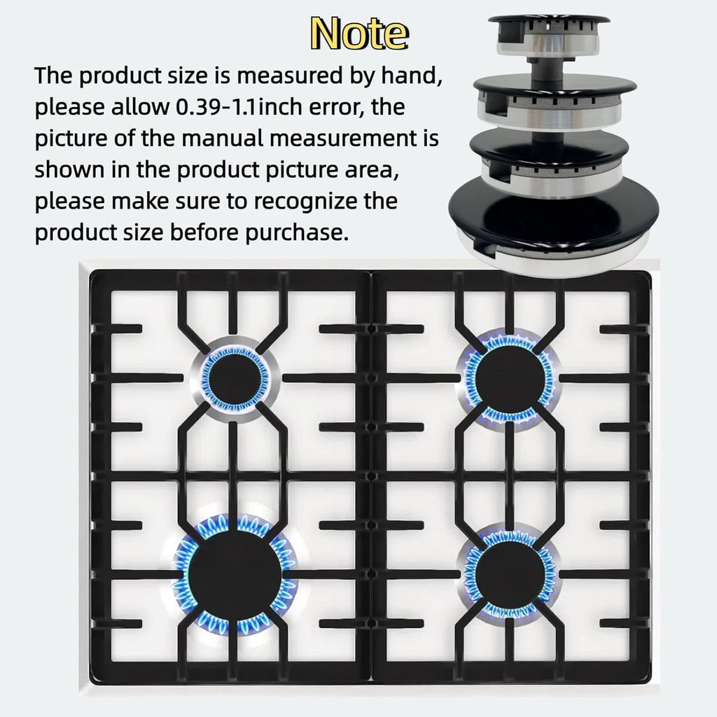 8PCS Upgrade Cooker Hat Set, Hob Burner Crown Flame Cap，Compatible with SABAF