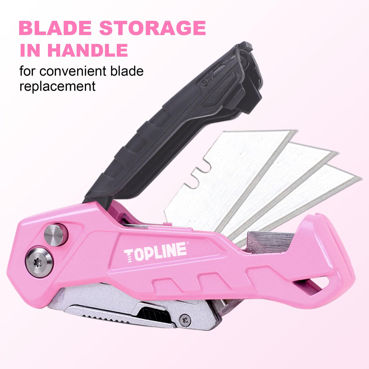 Folding Pink Utility Knife, Pocket Folding Pink Box Cutter