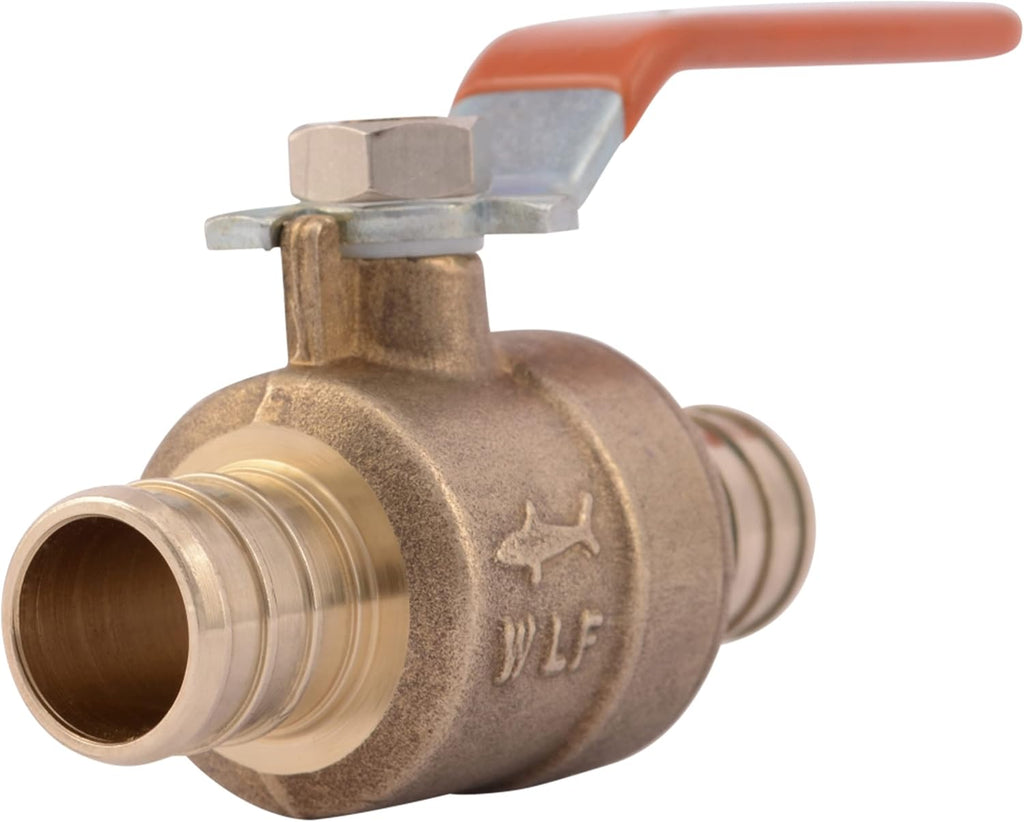 SharkBite 3/4 Inch Crimp Ball Valve, Brass Plumbing Fitting, PEX Pipe, PE-RT, 22462LFA