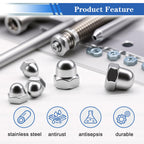 105Pcs 304 Stainless Steel SAE Acorn Nuts Assortment Kit