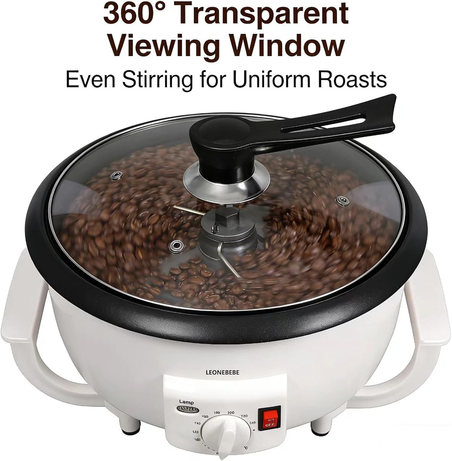 Home Coffee Roaster, Household Electric Coffee Bean Baker Nut Peanut Cashew Chestnuts Roasting Machine Adjustable