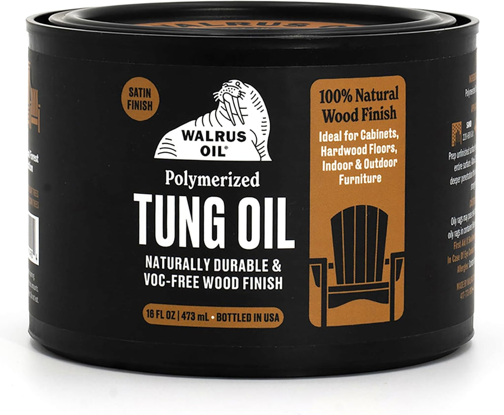 Polymerized Tung Oil. 100% Natural, VOC-Free, Heat Bodied, Fast Curing Wood Sealer and Finish. Food-Contact Safe