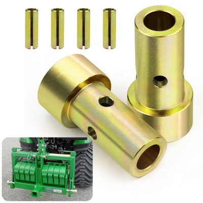 Quick Hitch Adapter Bushings Set Fit for Cat 1 3-Point Tractor Implements 1 Pair Bushing Kit with Roll Pins, Gold