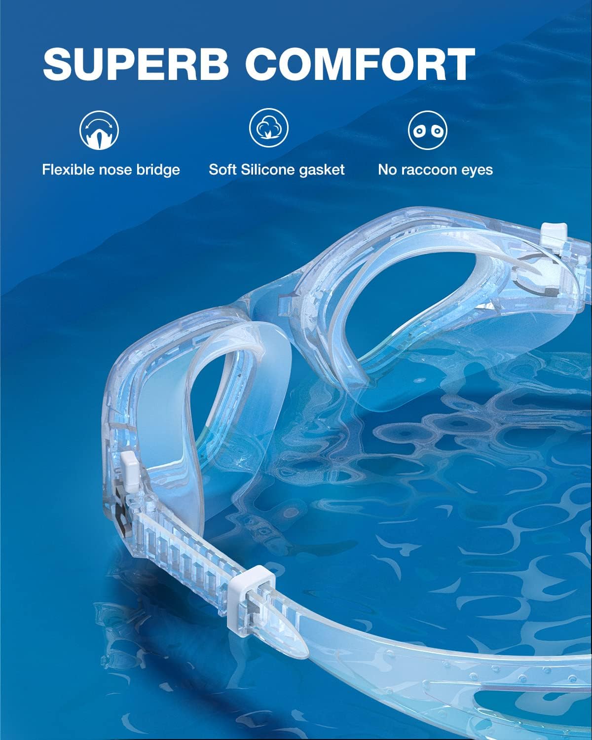 Swim Goggles, G1 SE Swimming Goggles Anti-Fog for Adult Men Women