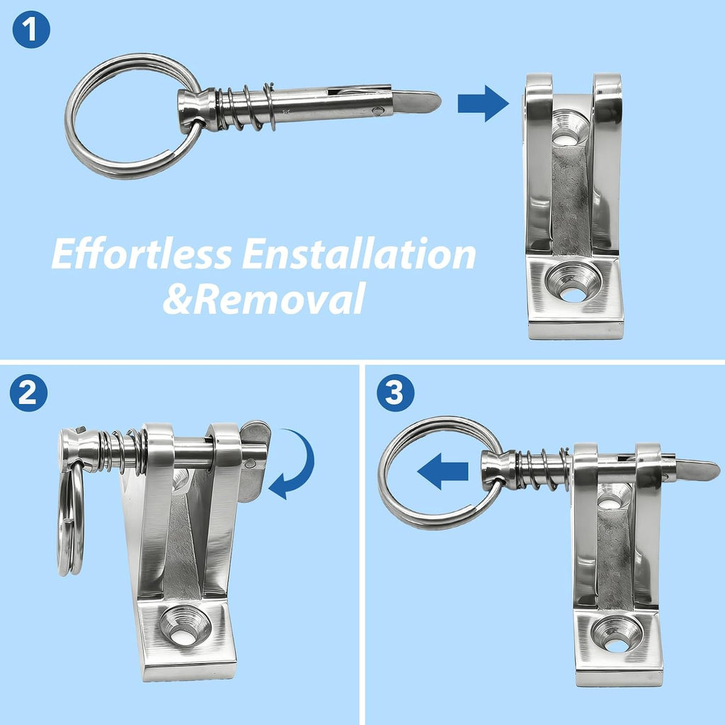 Bimini Top Quick Release Pins, 316 Stainless Steel, 1/4 in, 4 Pack