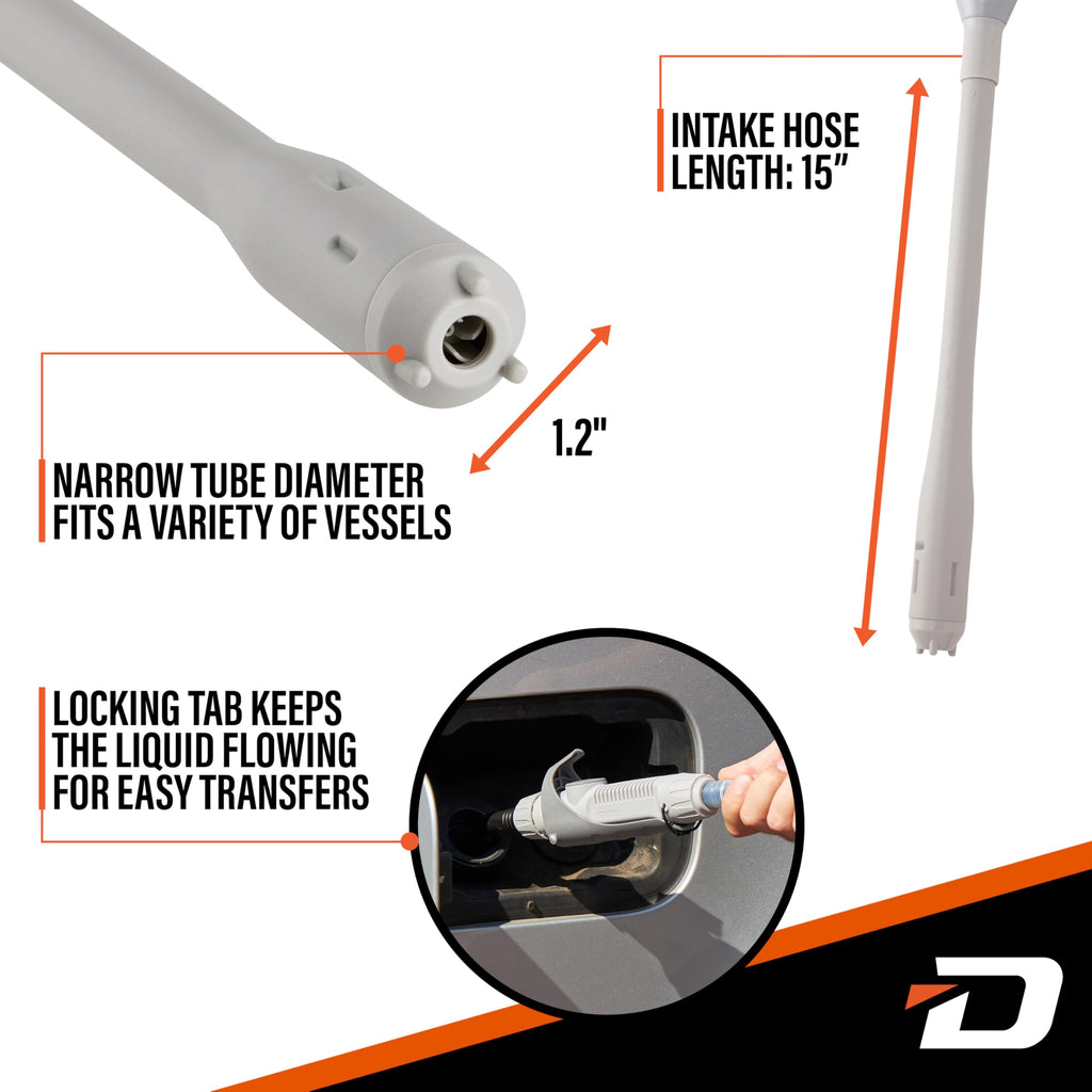 Deway Battery-Powered Stick Transfer Pump, Flow Control Nozzle, 39 In Hose